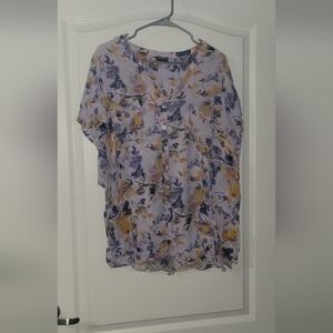Torrid Purple and Yellow Floral Blouse